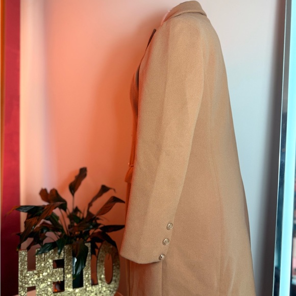 Women's Double-Breasted Tan Coat - Picture 8 of 8